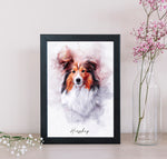 Watercolor Pet Portrait From Photo Digital File Pet Painting.