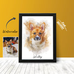 Mini Custom Watercolor Pet Portrait Dog Portraits from photo