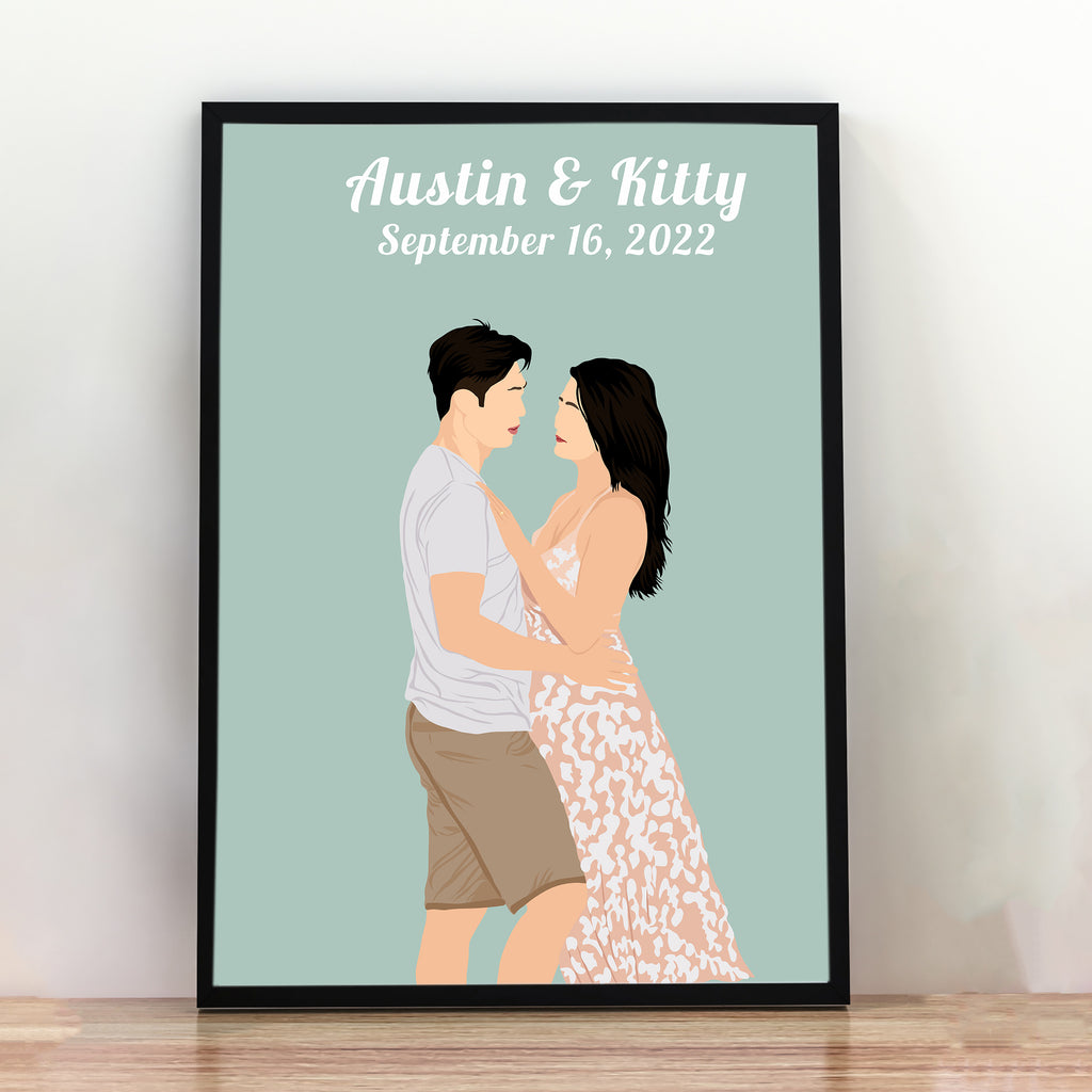 Personalized Portrait Drawing From Photo. Lgbt  Gift For Gsy Couple. Wedding Gift Anniversary Gift Art Print