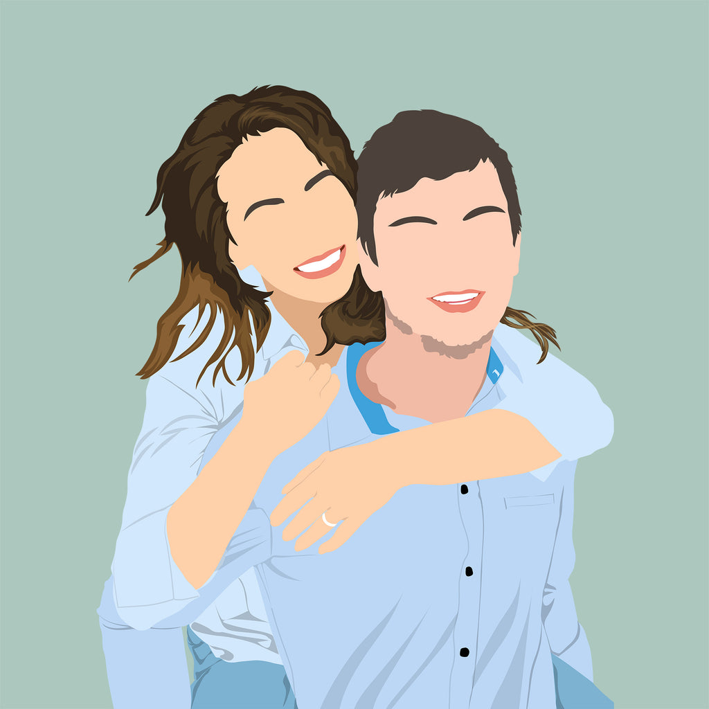 Personalized Portrait Drawing From Photo. Lgbt  Gift For Gsy Couple. Wedding Gift Anniversary Gift Art Print
