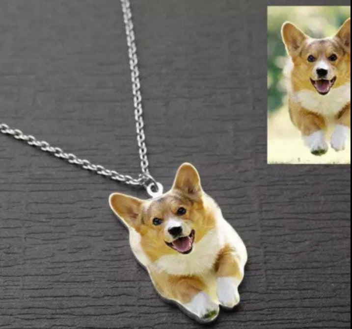 Custom Pet Color Print Photo Necklace