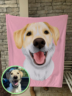 Custom Dog Blanket Personalized Pet Photo Blanket Art Portrait Blanket