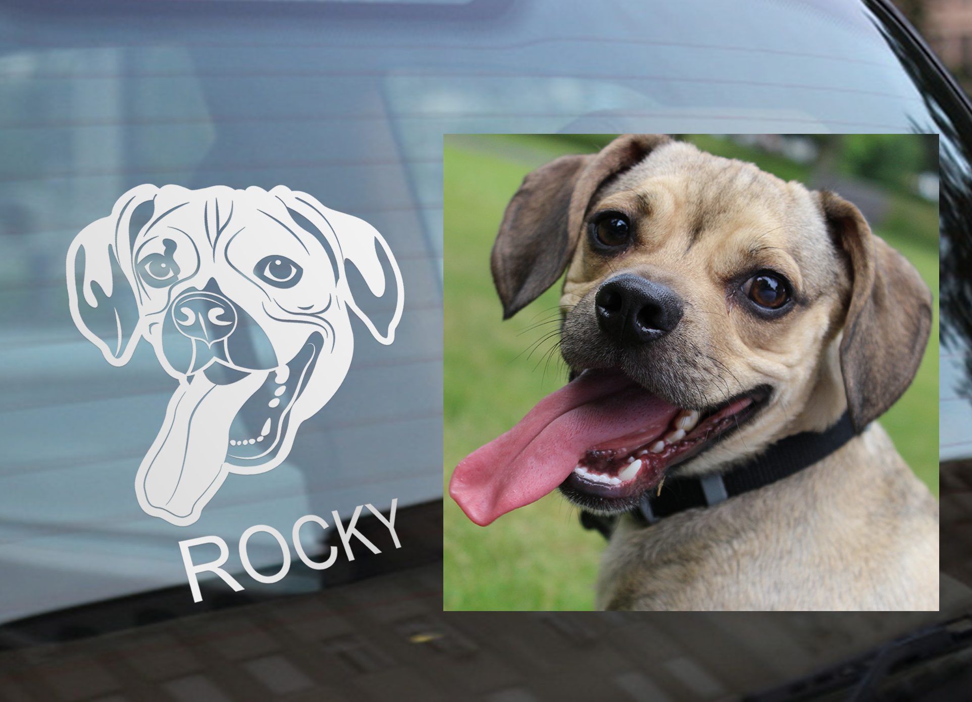 Personalised dog car deals stickers
