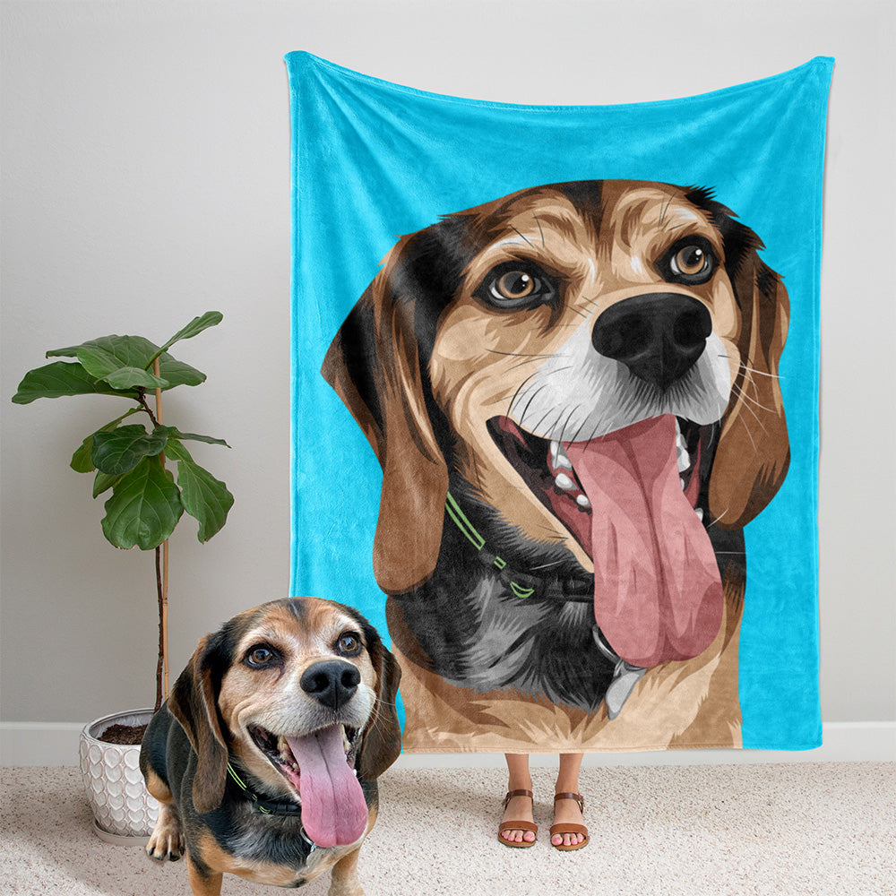 Custom Pet Blanket Dog Drawing From Photo Dog Blanket