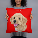 Custom Pet Throw Pillow with Cover - Pet Pix Print