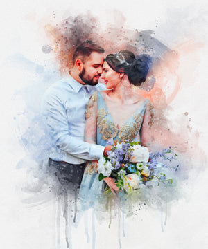 Custom watercolor portrait from photo personalized watercolor