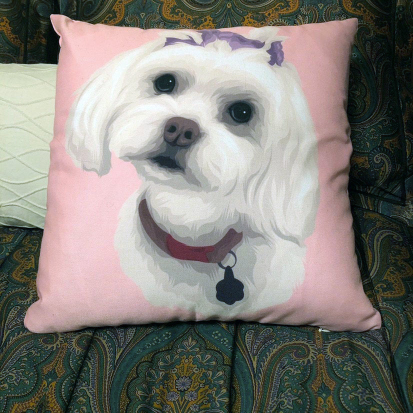 Custom Pet Throw Pillow with Cover - Pet Pix Print
